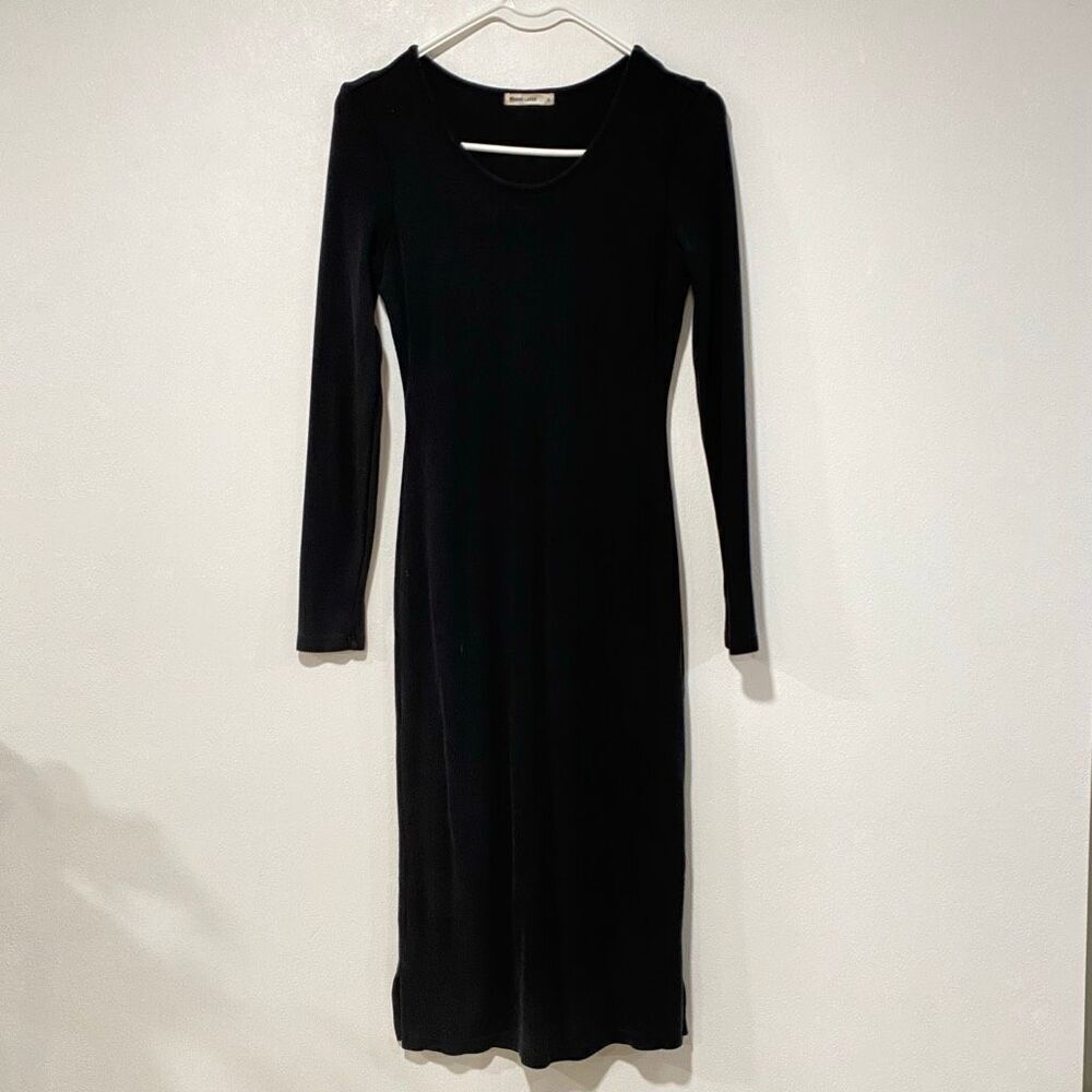 Marine Layer Women’s Black Long Sleeve Midi Dress Size S